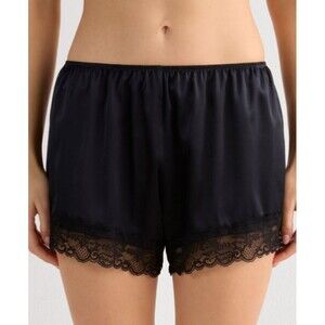 Intimissimi Women's Lace Trim Silk Shorts size S NWT Black Coquette Whimsygoth